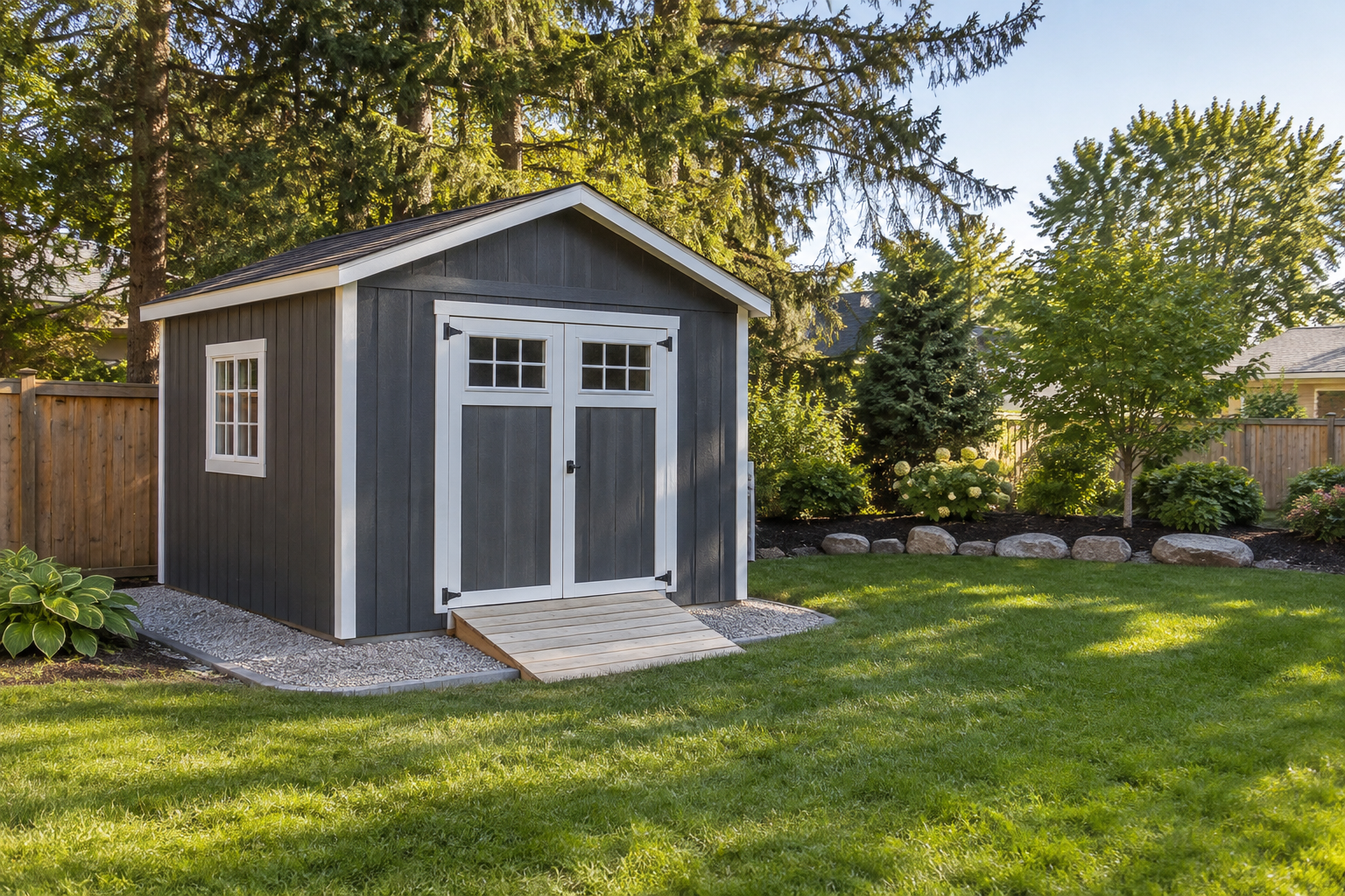 service-02 Completed Pot Sheds shed at a prepared property