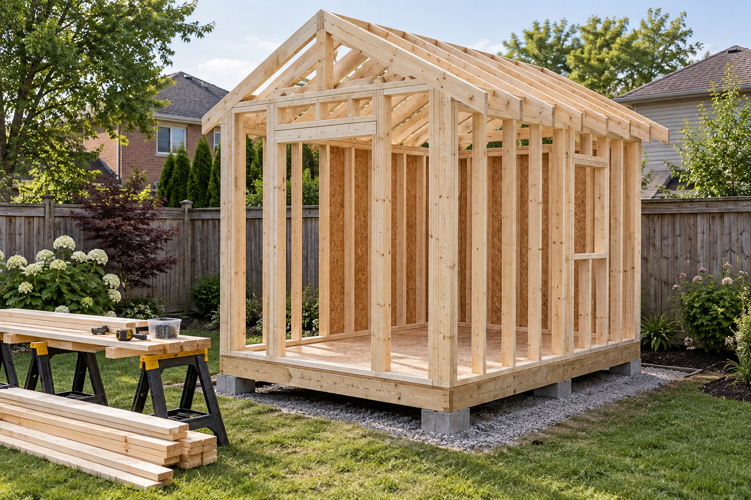 Pot Sheds 2 by 4 wood framing