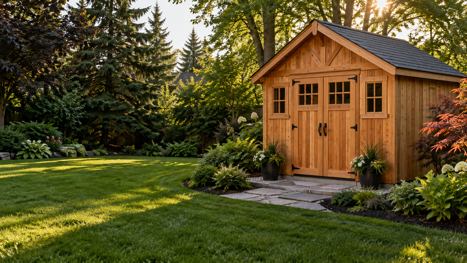 Pot Sheds garden shed with a practical entry