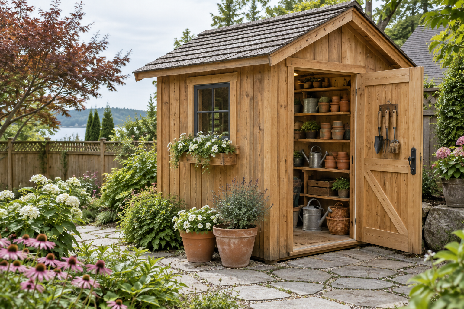 Pot Sheds cedar potting shed exterior