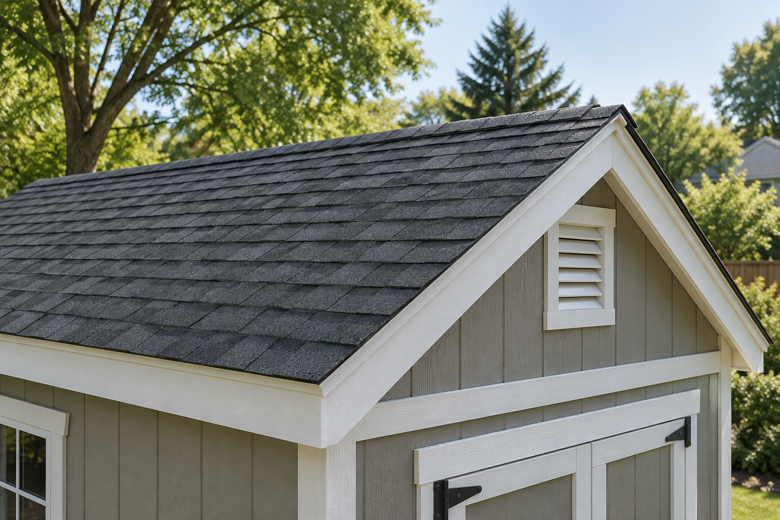 Shingle roof on a Pot Sheds garden shed