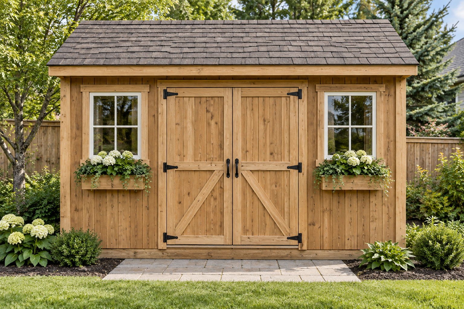 service-01 8 by 8 foot Pot Sheds garden shed